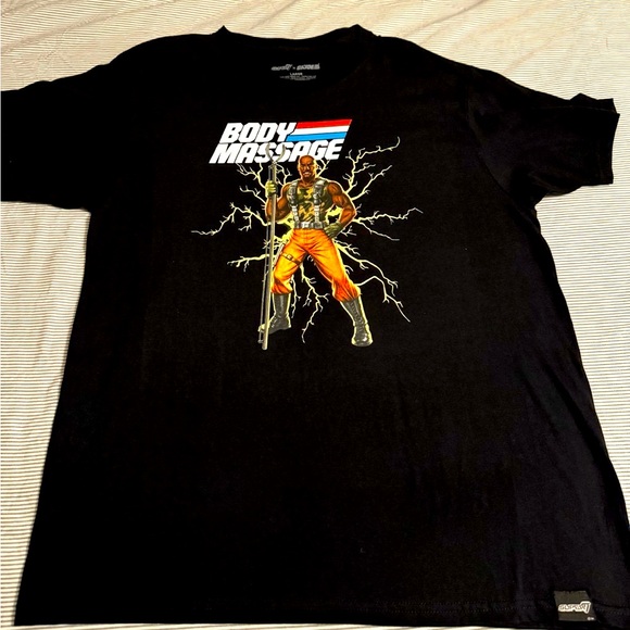 Super7 Bodymassage Roadblock T shirt Large Brand New glows in the dark - Picture 1 of 4